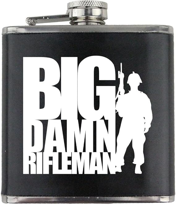 Big Damn Rifleman Veteran Leather Wrapped 6oz. Flask Flasks