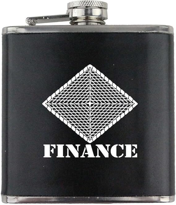 Army Finance Branch Military Stainless Steel Leather Wrapped 6oz. Flask Flasks