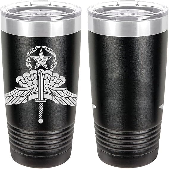 Army Halo Jumpmaster Badge Laser Engraved 20oz Tumbler Mugs LET.0142.B