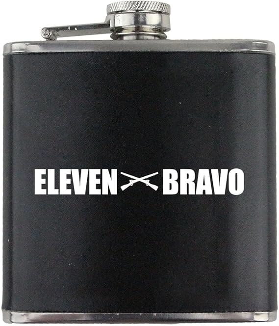 Army Infantryman MOS 11B Veteran Leather Wrapped 6oz. Flask Flasks