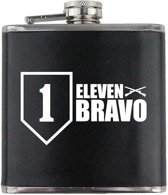 Army 1st Infantry Division 11 Bravo Veteran Leather Wrapped 6oz. Flask Flasks