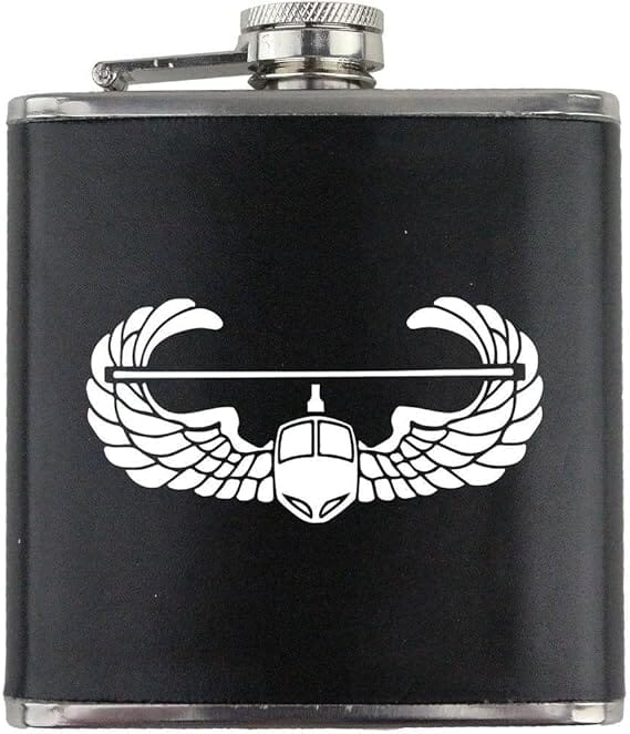 Air Assault Badge Army Veteran Leather Wrapped 6oz. Flask Flasks