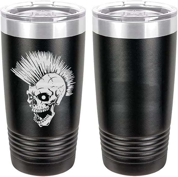 Punk Skull Laser Engraved 20oz Tumbler Mugs LET.0171.B