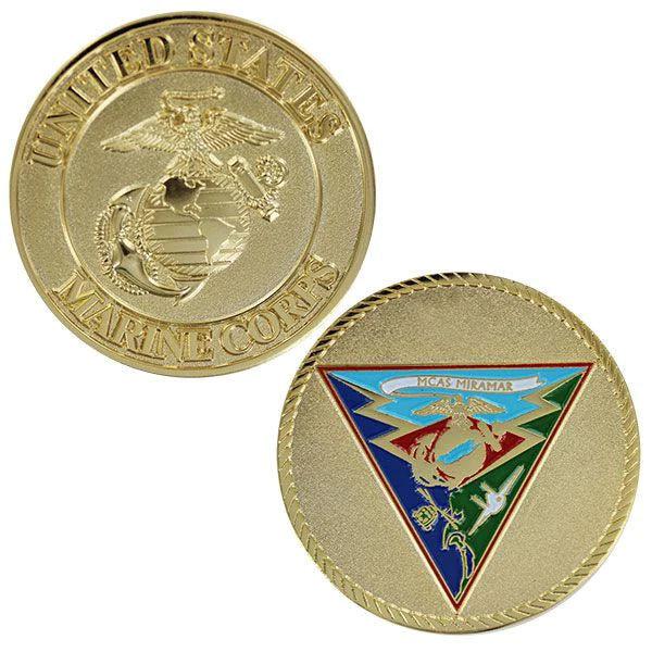 1-3/4" MCAS Miramar W/Plastic Sleeve Coin Challenge Coins