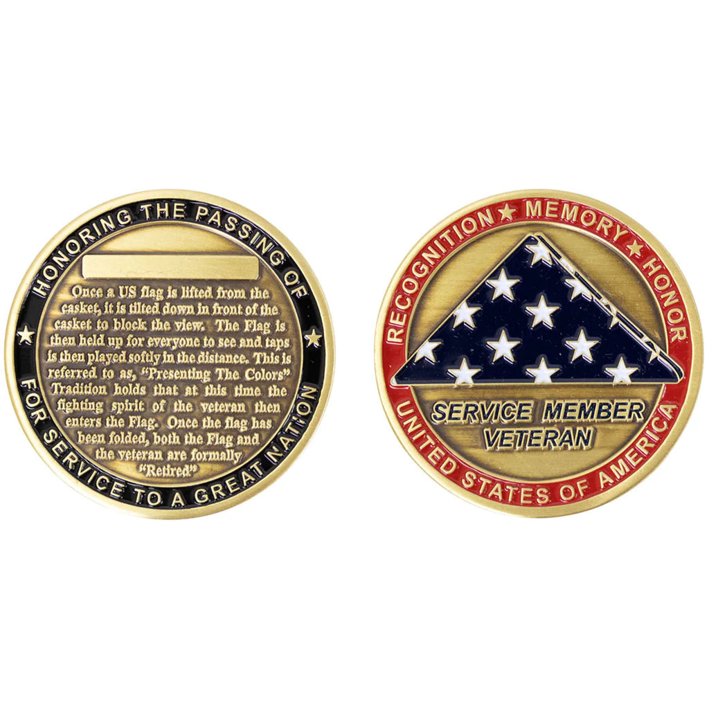 2 Inch USA Presenting The Flag Coin Challenge Coins