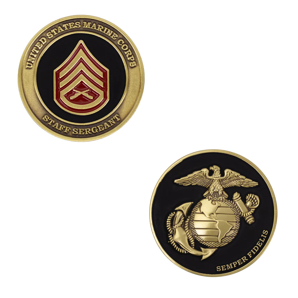 1.75" USMC Rank Staff Sergeant (New) Coin Challenge Coins