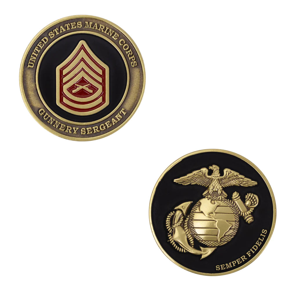 1.75" USMC Rank Gunnery Sergeant (New) Coin Challenge Coins