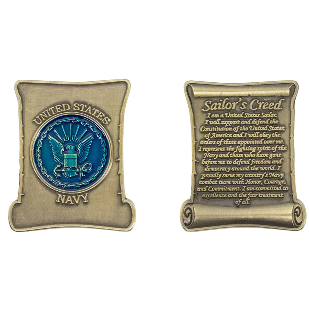 Navy Sailor's Creed Coin Challenge Coins