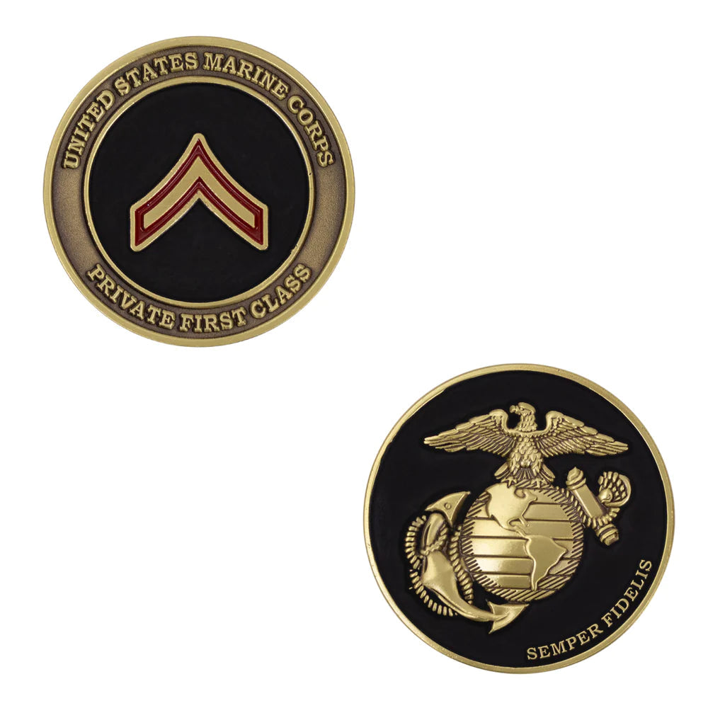 1.75" USMC Rank Private First Class (New) Coin Challenge Coins