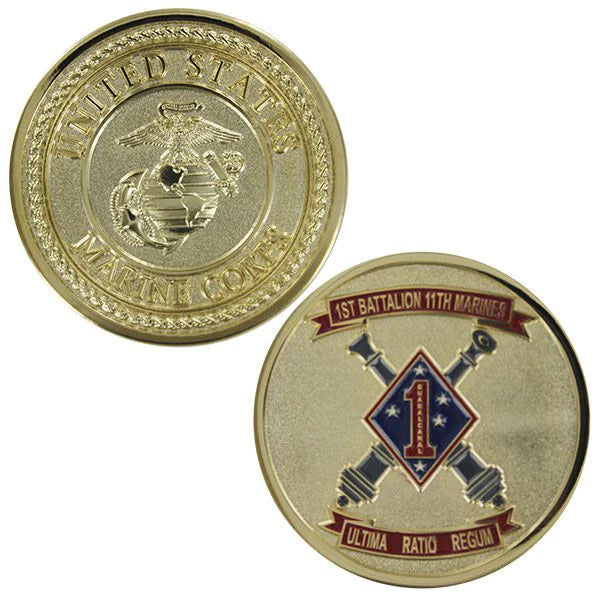 1-3/4" 1St Battalion 11 Marines Coin Challenge Coins