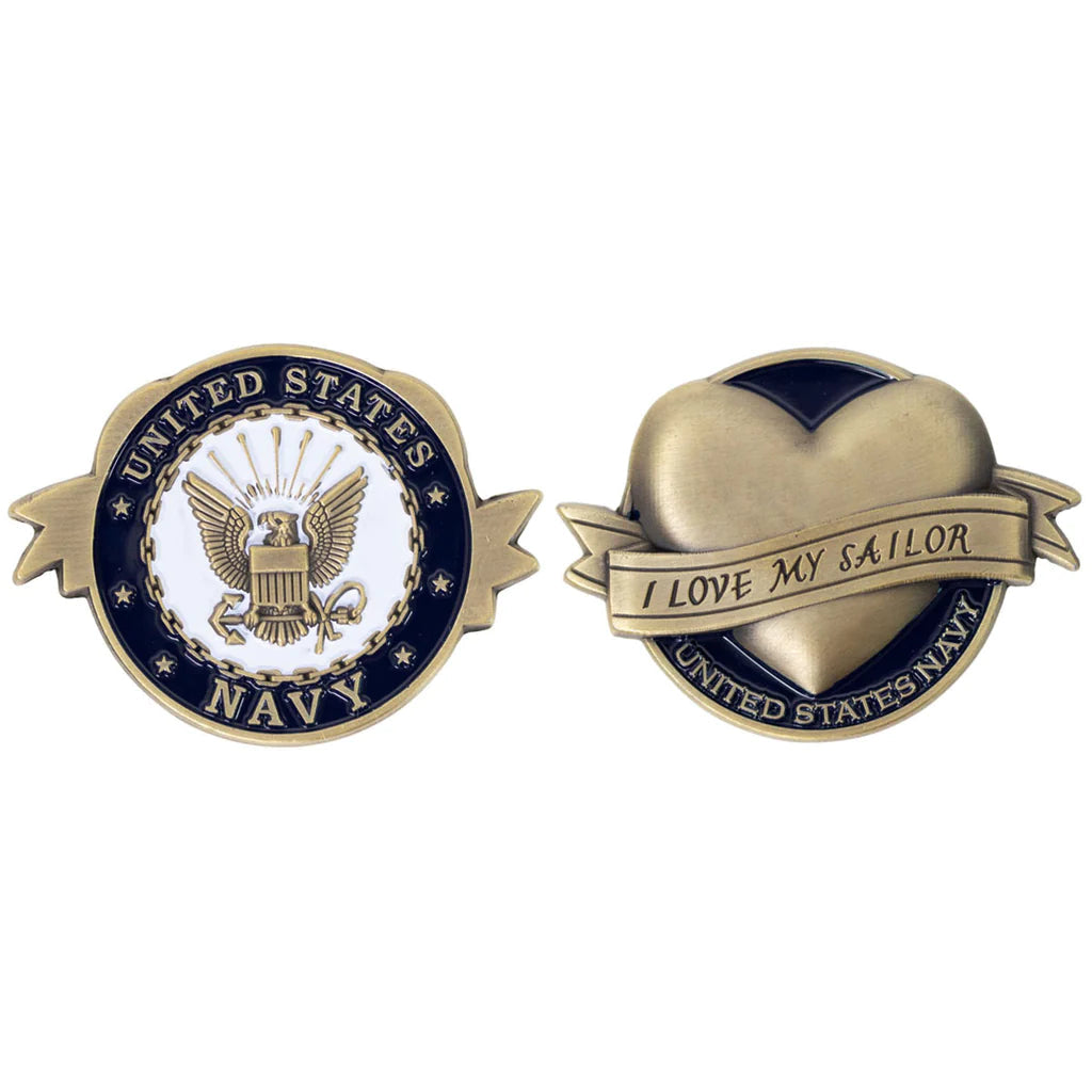 2 Inch US Navy I Love My Sailor Coin Challenge Coins