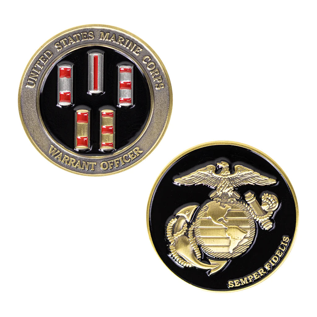 1.75" USMC Warrant Officer (New) Coin Challenge Coins