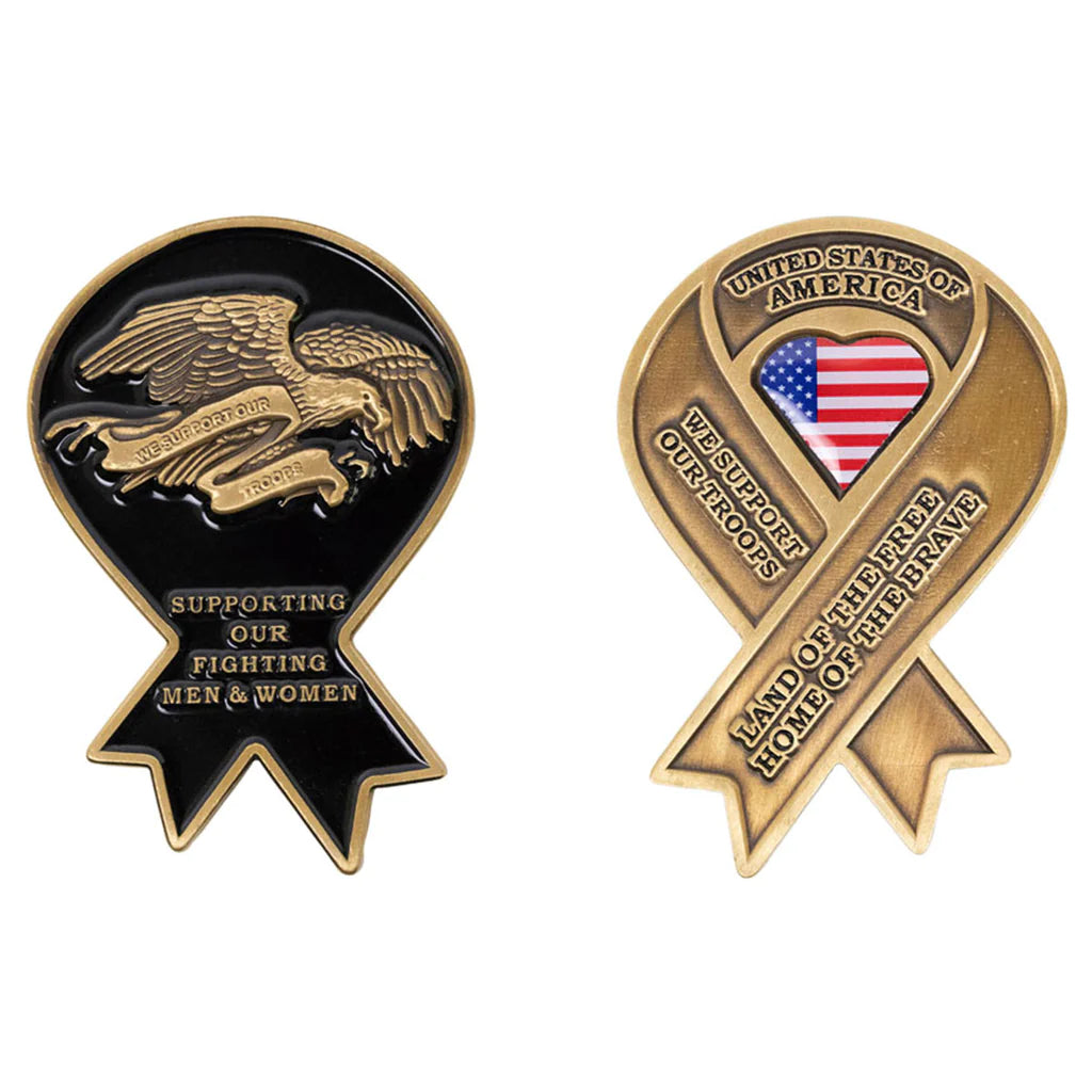 2 1/4 Inch Yellow Ribbon Support Our Troops Coin Challenge Coins