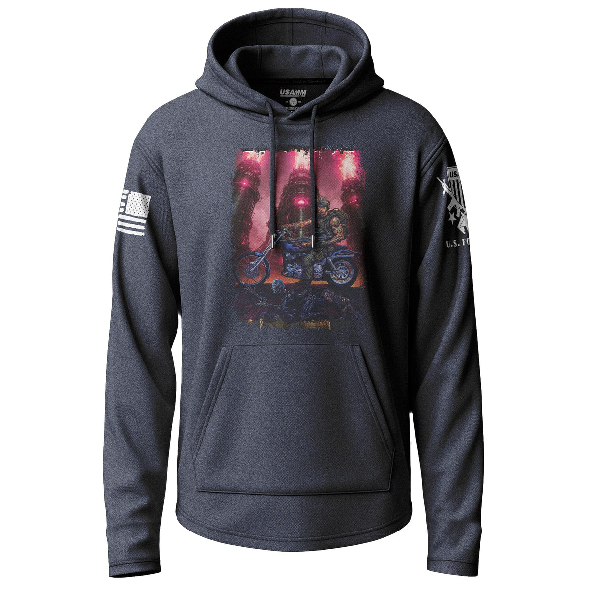 Apocalyptic Machine Gunner Lightweight Hoodie Lightweight Hoodie 90035-S-NAVY-THIN