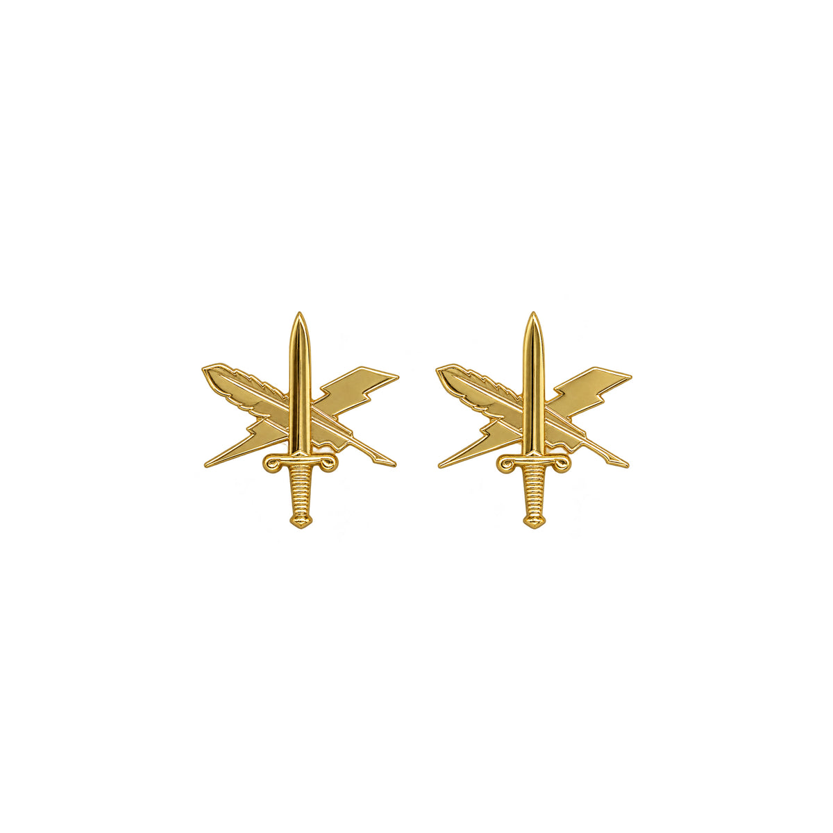 Army Officer Branch of Service Collar Device: Public Affairs - 22k Gold Plated
