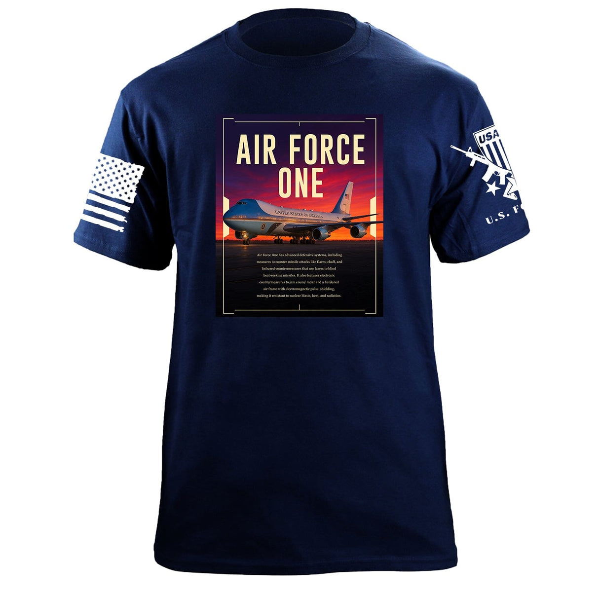 Air Force One T-Shirt Shirts 87373-S-NAVY