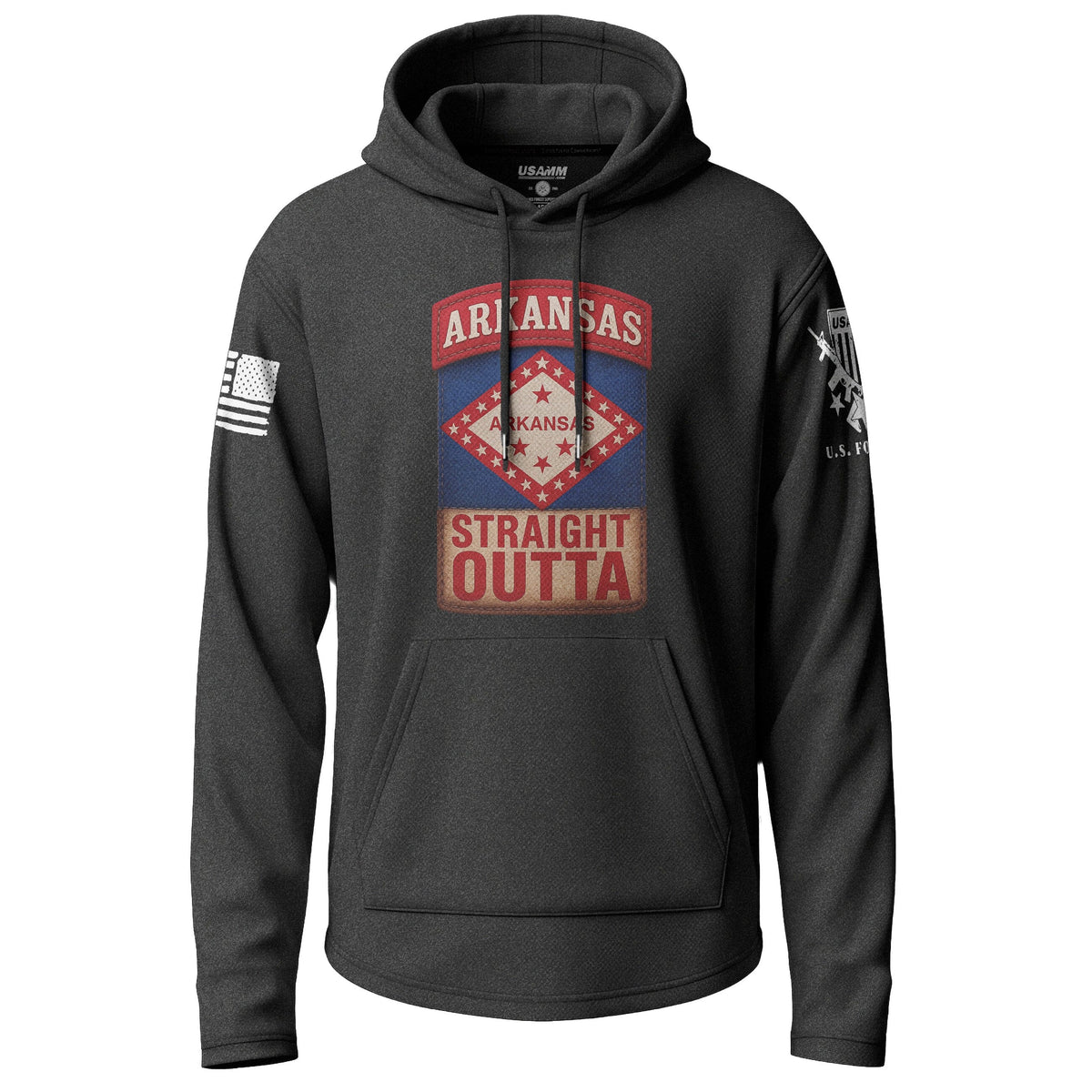 Straight Outta Arkansas Lightweight Hoodie Lightweight Hoodie 90041-S-BK-THIN