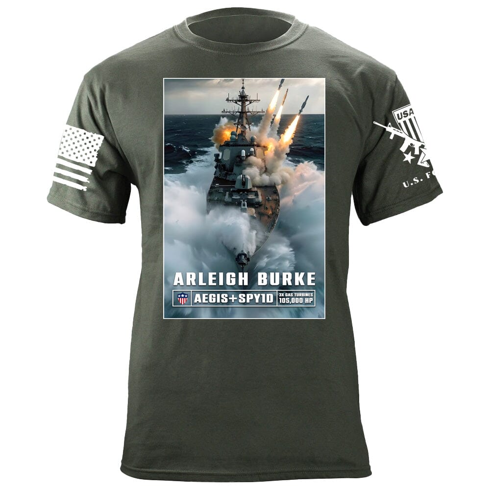 Arleigh-Burke Warship T-Shirt Shirts 88158-S-MG