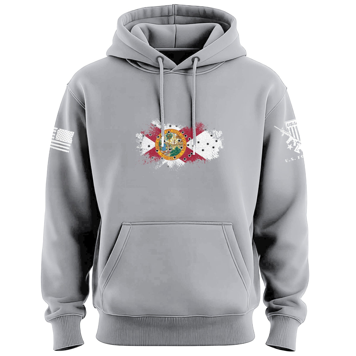 Bullet Hole Florida Flag Ripped Hoodie Hoodies