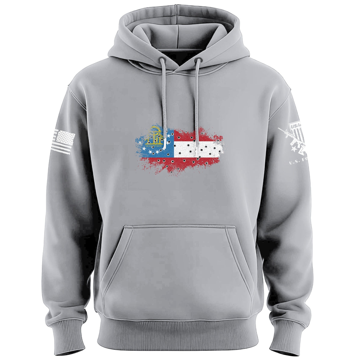 Bullet Hole Georgia Flag Ripped Hoodie Hoodies