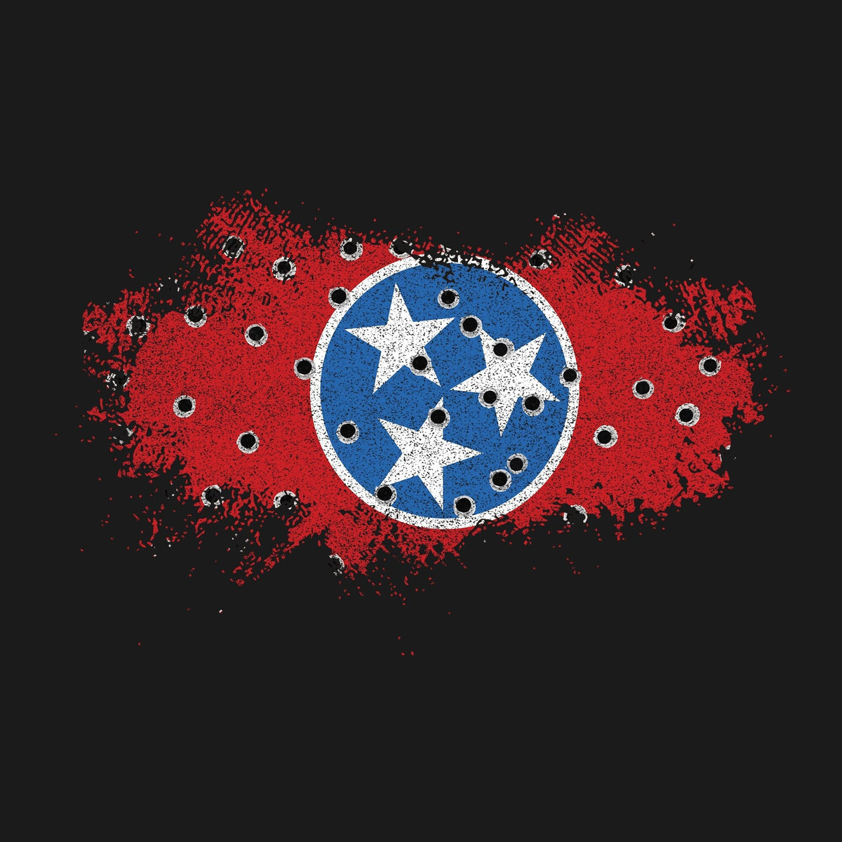 Bullet Hole Tennessee Flag Ripped Hoodie Hoodies