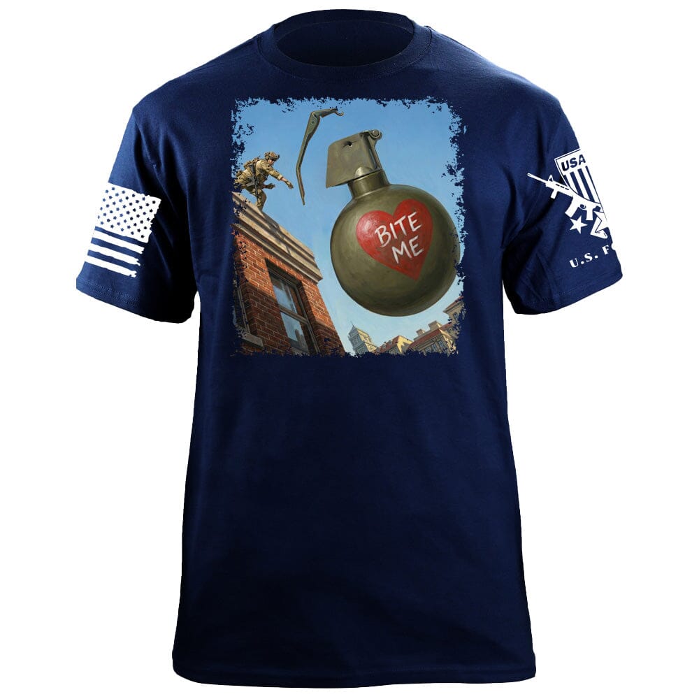 Bite Me Grenade T-Shirt Shirts 88164-S-NAVY