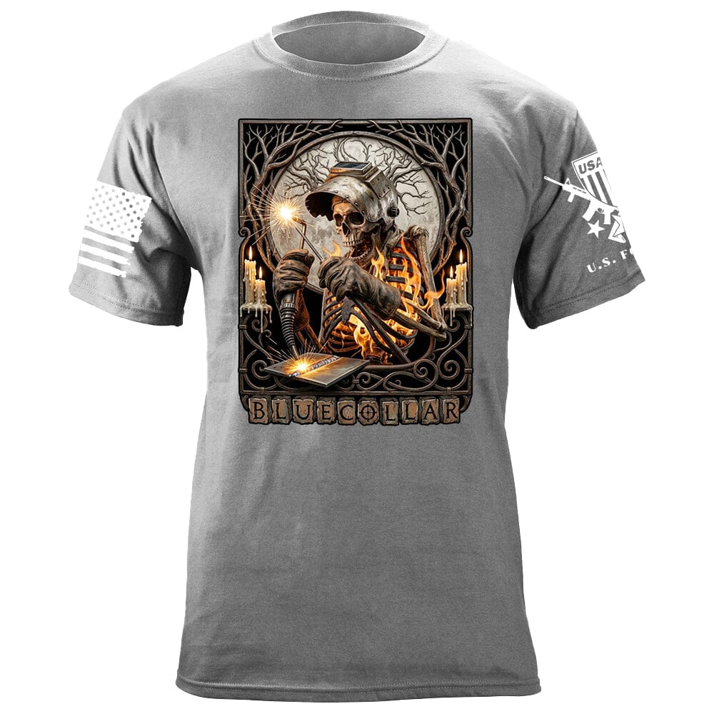 Blue Collar Flowers T-Shirt Shirts 88107-S-HG