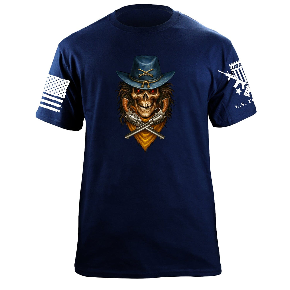 Cavalry Skull T-Shirt Shirts 87420-S-NAVY