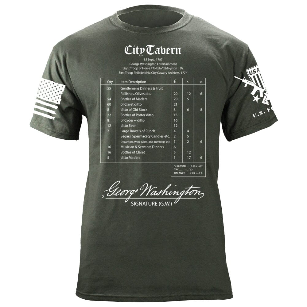 City Tavern Receipt T-Shirt Shirts 88198-S-MG