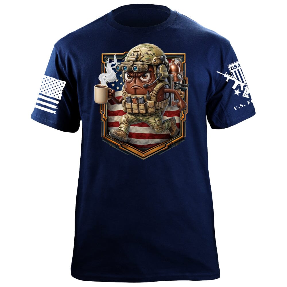 Coffee Bean Shield T-Shirt Shirts 88110-S-NAVY