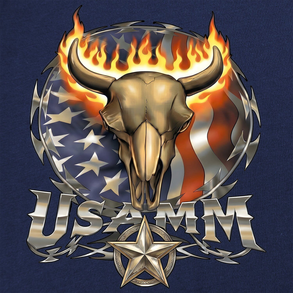 USAMM Bull Skull T-Shirt Shirts