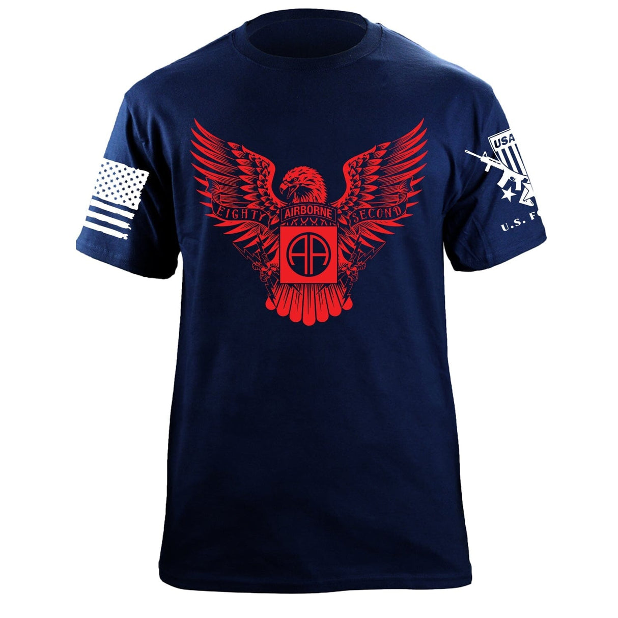 Eighty Second Airborne Eagle Tshirt Shirts 87192-S-NAVY