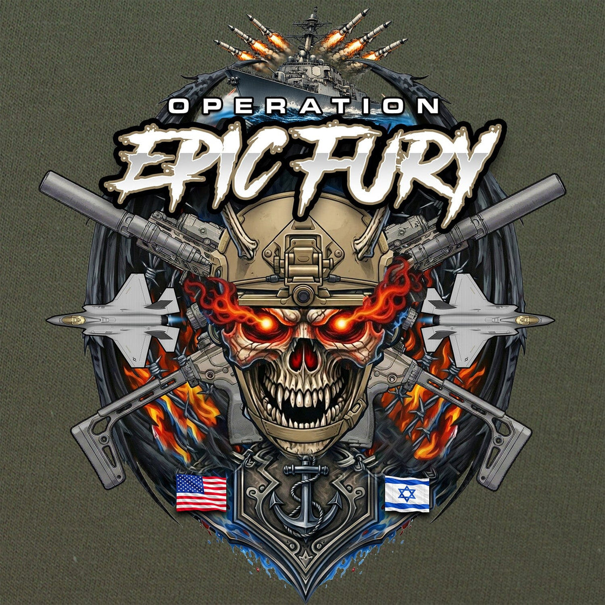 Epic Fury Skull T-Shirt Shirts