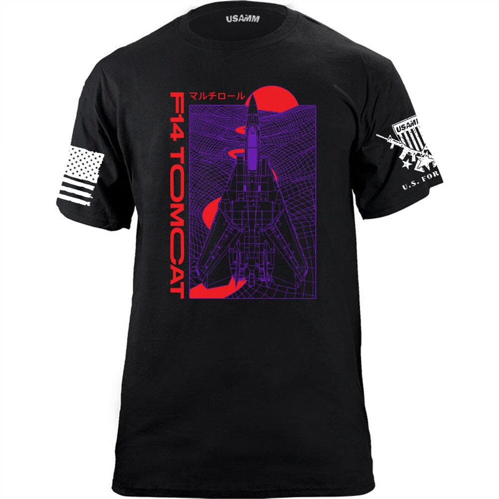 F-14 Tomcat SynthWave T-Shirt Shirts 55.866.BK