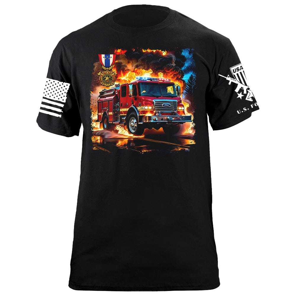Firetruck T-Shirt Shirts 88181-S-BK