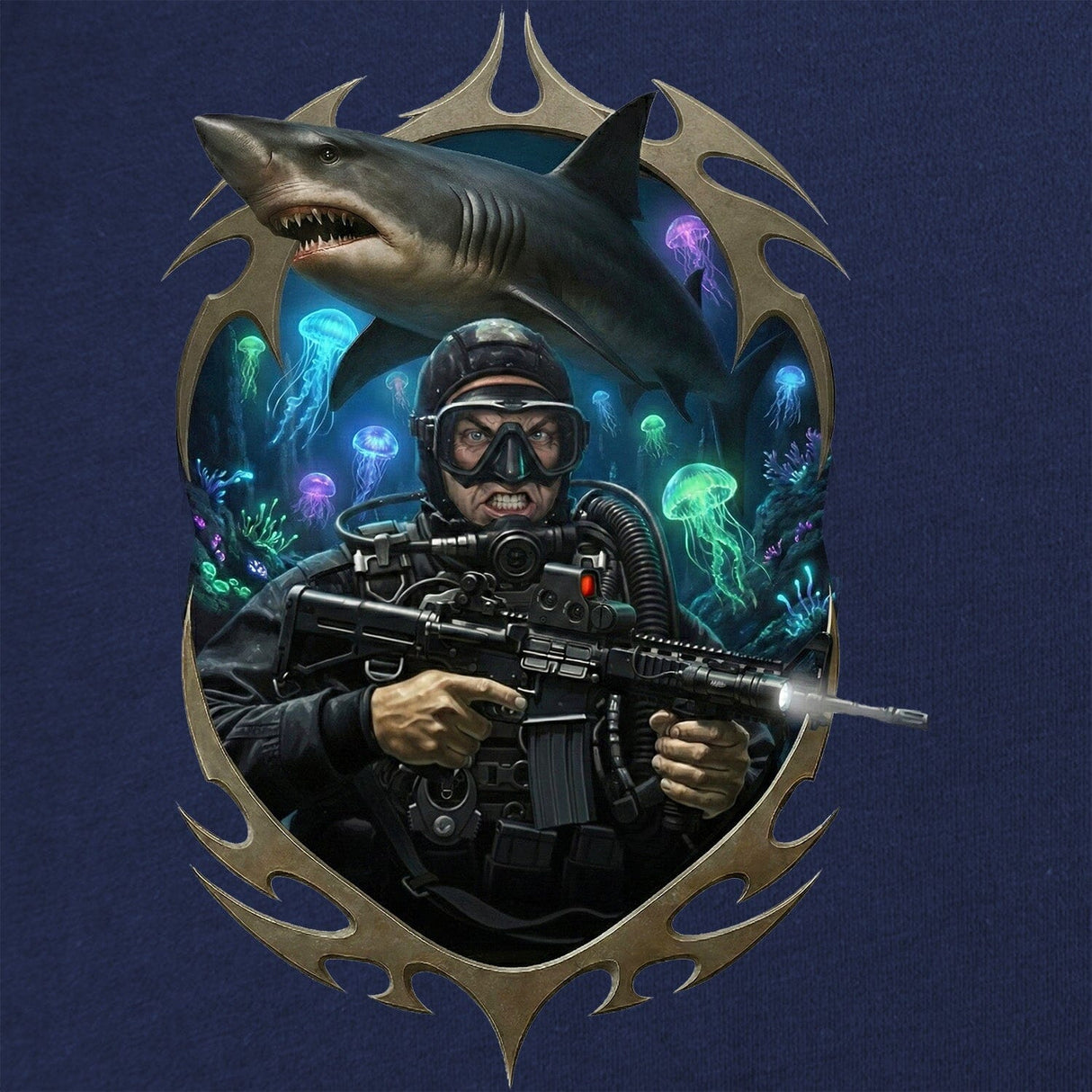 Frogman Shark T-Shirt Shirts