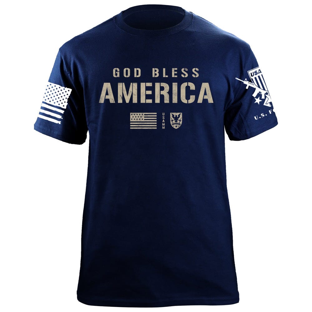 God Bless America T-Shirt Shirts 87333-S-NAVY