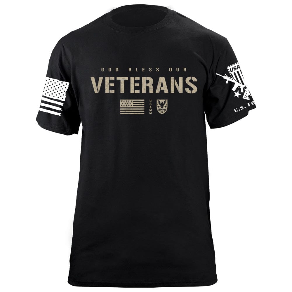 God Bless Our Veterans T-Shirt Shirts 87334-S-BK