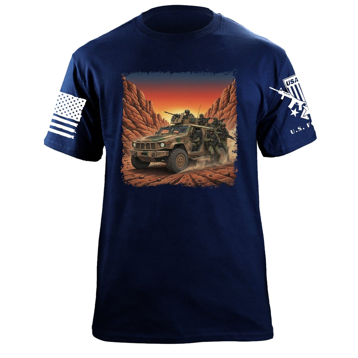 Gun Truck T-Shirt Shirts 87425-S-NAVY