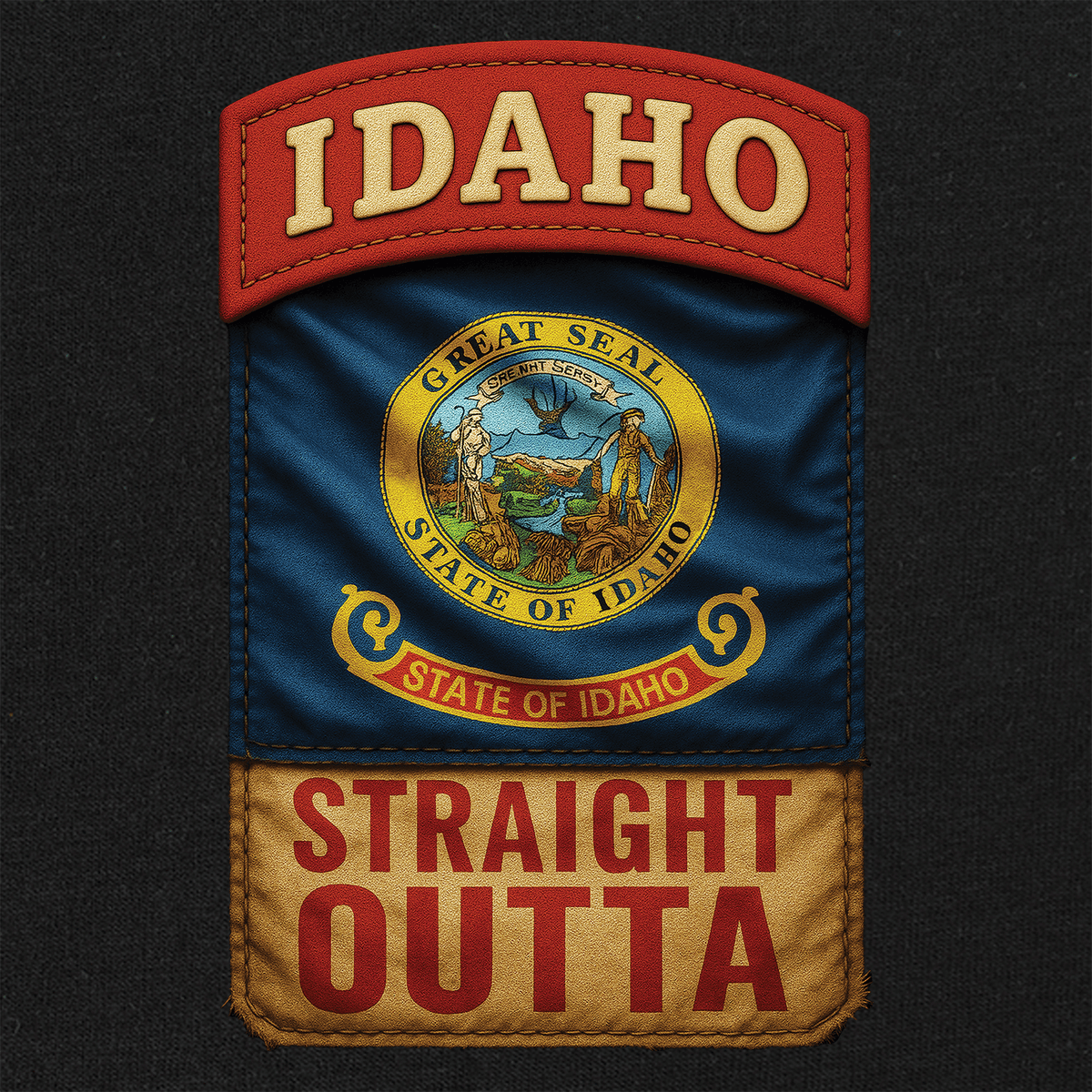 Idaho State Flag NLA T-Shirt - Midnight Navy