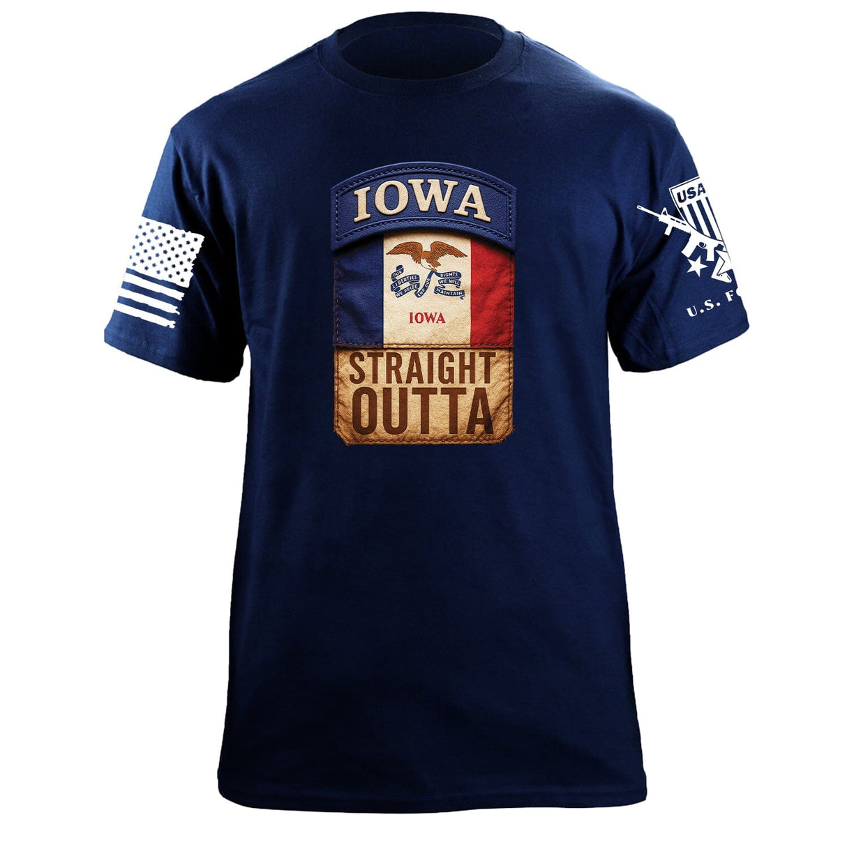 State Tab Shirt: Iowa Shirts 86402-S-NAVY