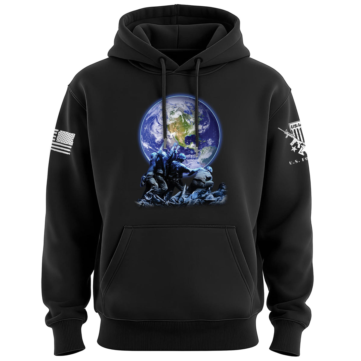 Iwo Jima Earth Hoodie Hoodies 100133-S-BK