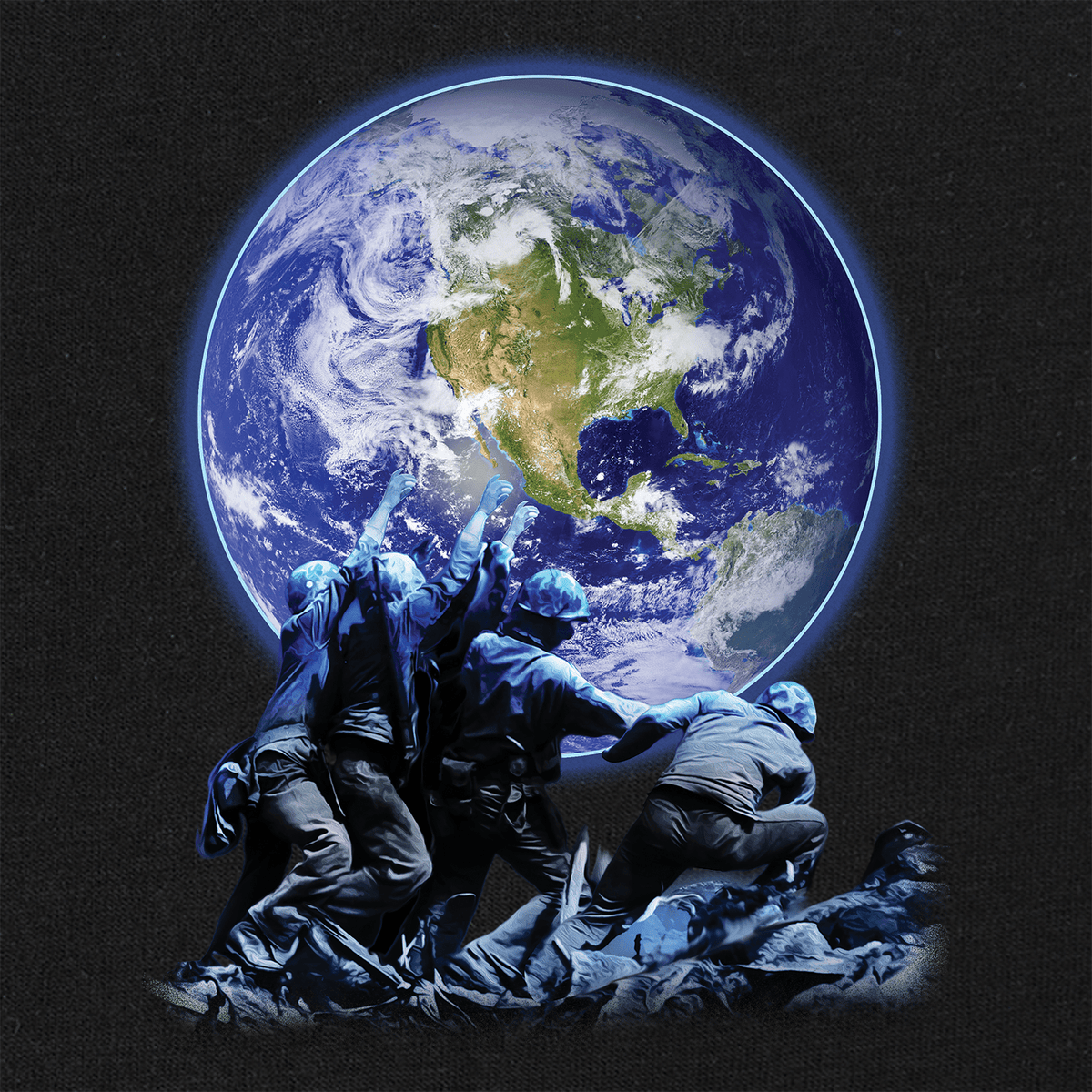 Iwo Jima Earth Hoodie Hoodies