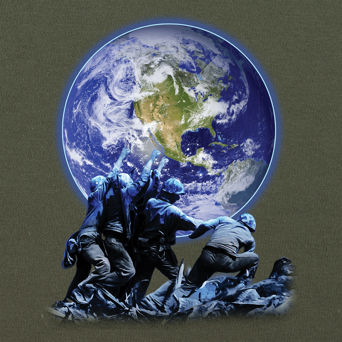Iwo Jima Earth Hoodie Hoodies