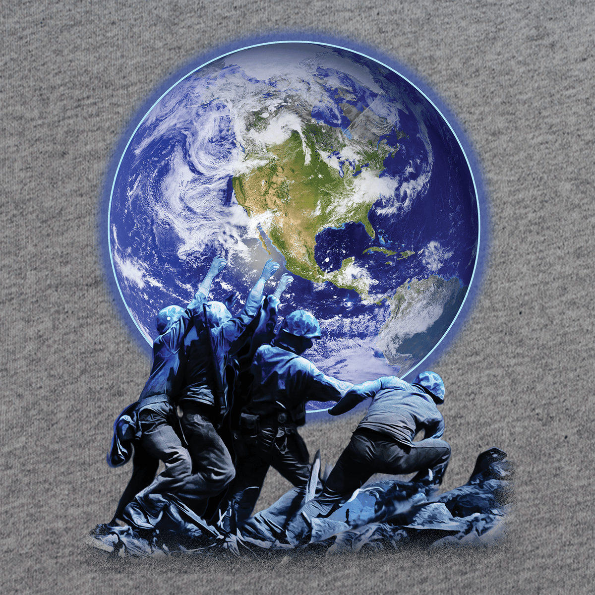 Iwo Jima Earth Hoodie Hoodies