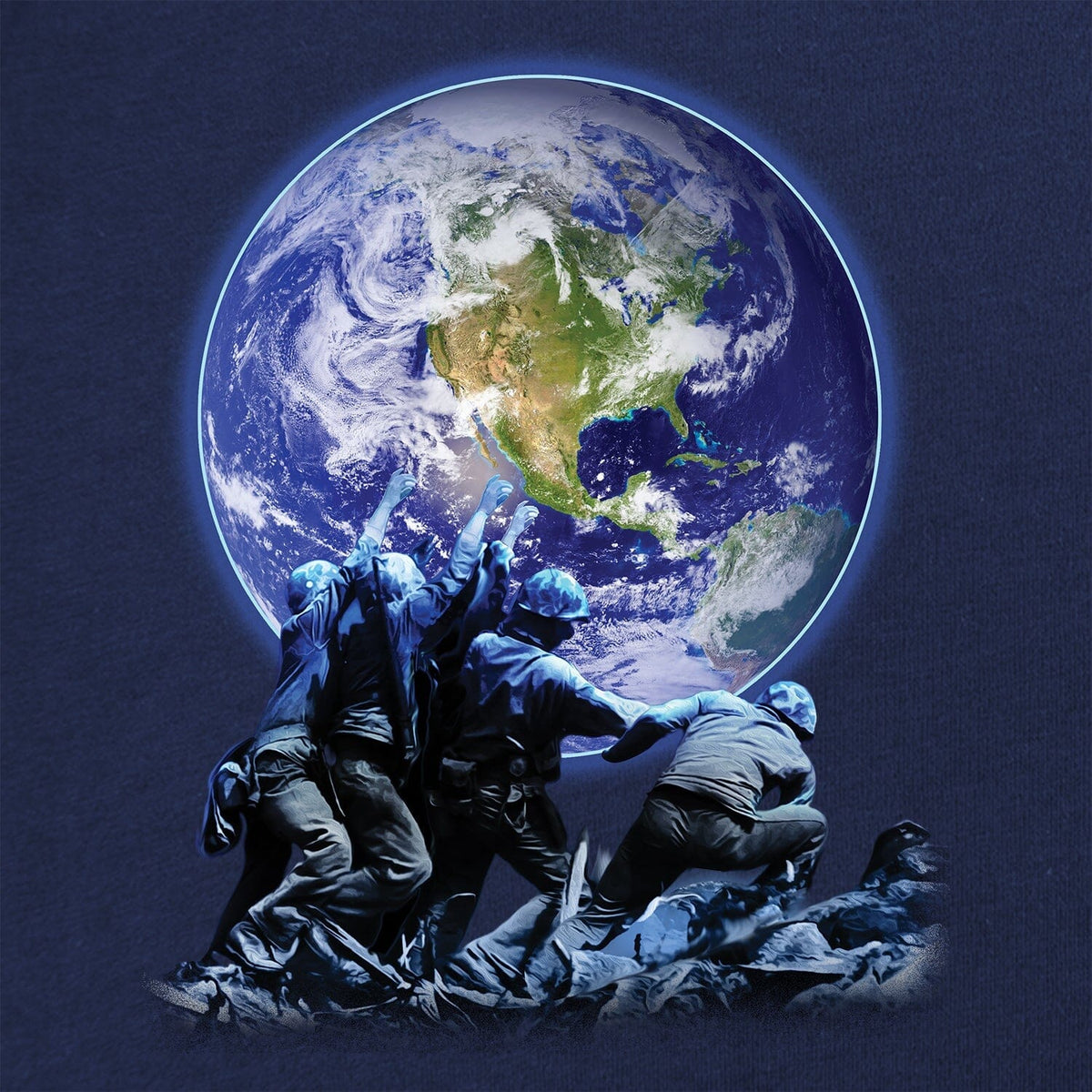 Iwo Jima Earth Hoodie Hoodies