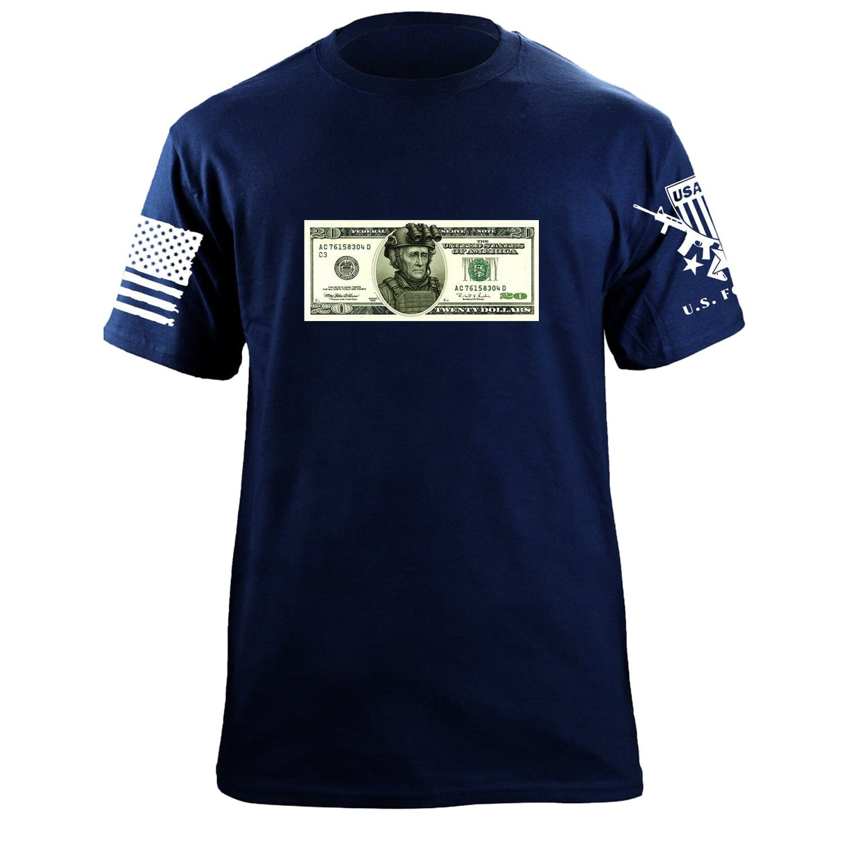 Jackson 20 Dollar Bill T-Shirt Shirts 87357-S-NAVY