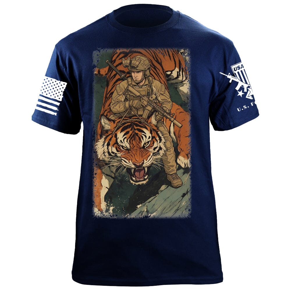Tiger Rider T-Shirt Shirts 88127-S-NAVY