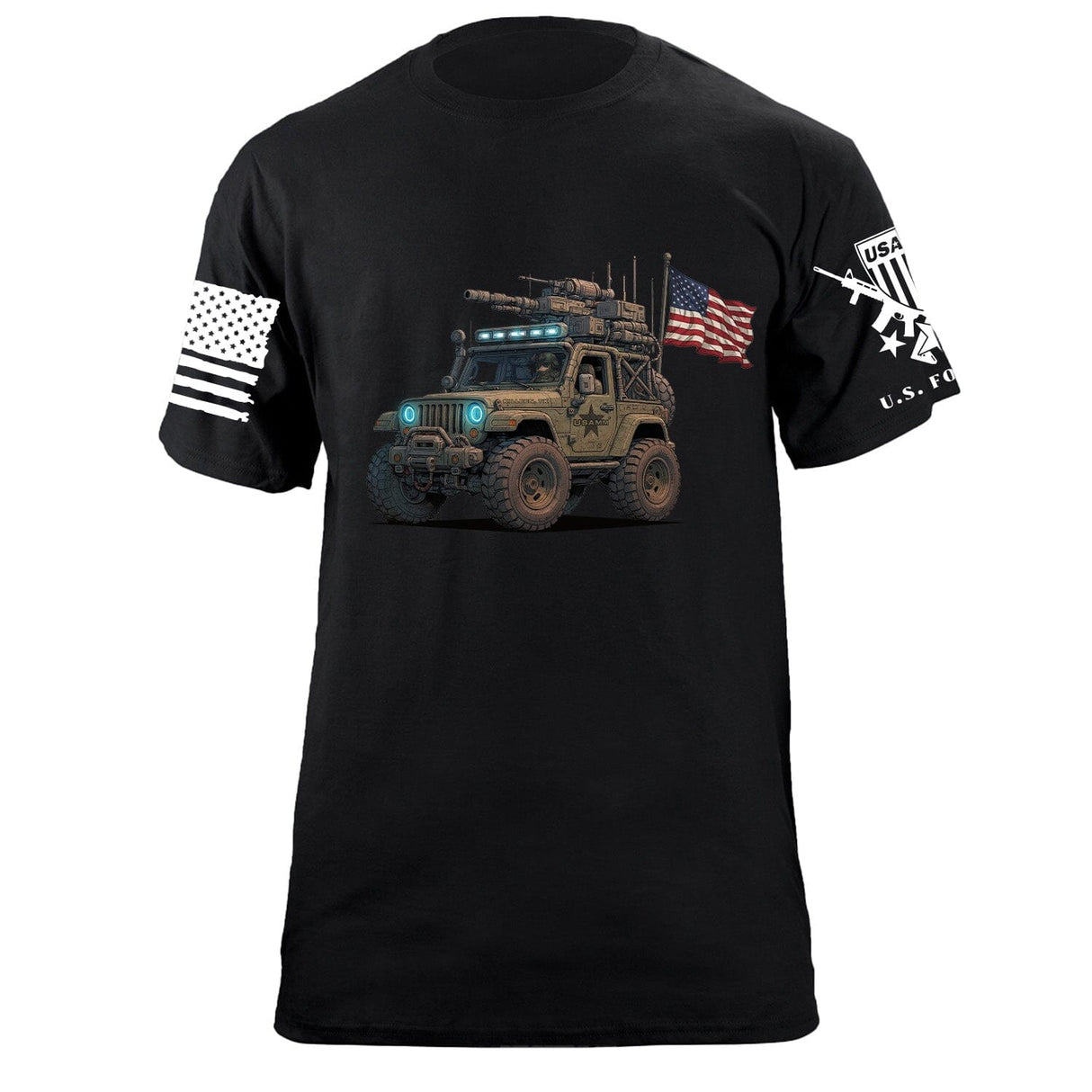 Jeep Flag T-Shirt Shirts 87428-S-BK