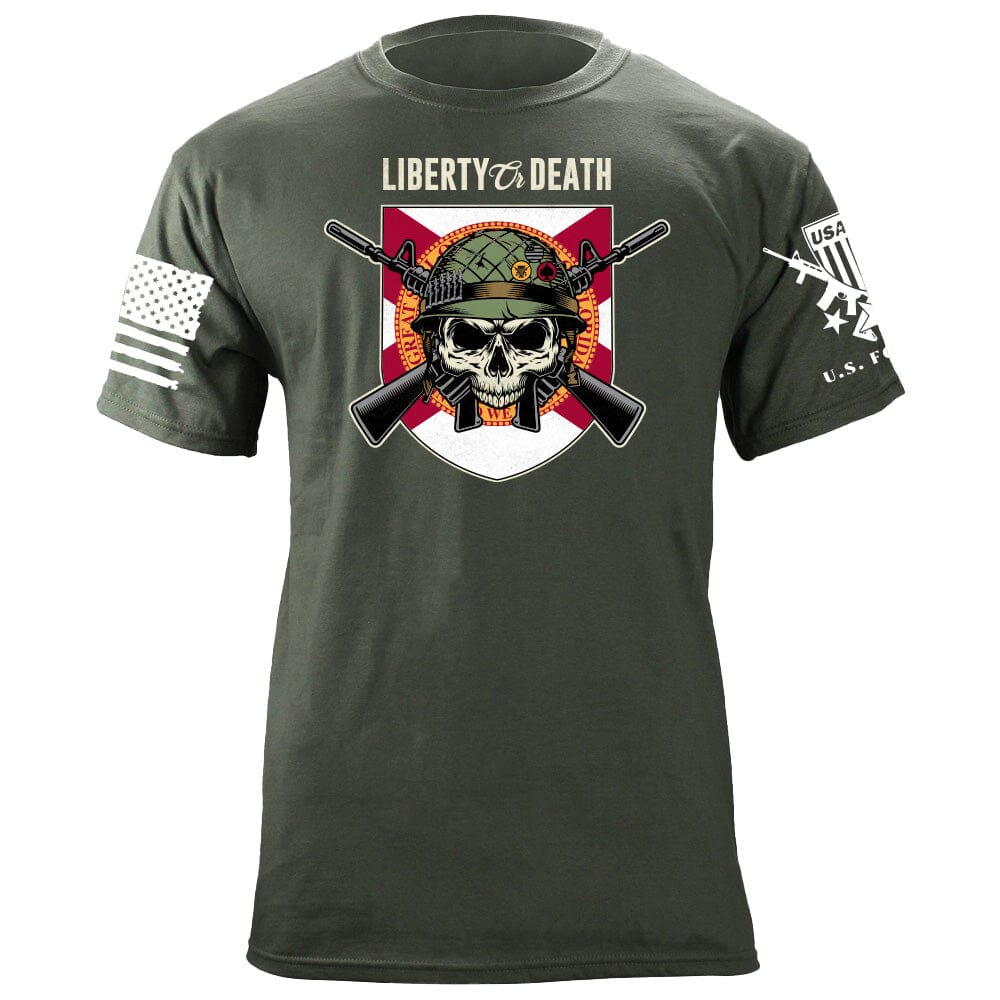 Liberty or Death Florida Skull T-Shirt Shirts 87016-S-MG